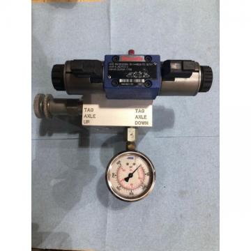 Hydraulic solenoid Semi Truck Tag Axle valve Block, Pressure Gauge 12 volt DC